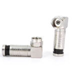 Ayt Nova Sıkmalı RG6 U6 L Tipi Çevirmeli F Konnektör Pensesiz Sıkmalı Uydu Çanak Konnektörü Soket