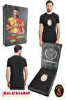 Galatasaray Orijinal Lisanslı Arma T-Shirt Metin Oktay Baskılı Hediyelik Ahşap Kutulu