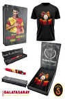 Galatasaray Orijinal Lisanslı We Are Gala T-Shirt + Uçlu Kalem Set Hediyelik Ahşap Kutulu