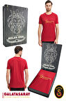 Galatasaray Orijinal Lisanslı Kırmızı Erkek T-Shirt Hediyelik Ahşap Kutulu