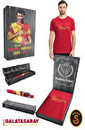 Galatasaray Orijinal Lisanslı Kırmızı Erkek T-Shirt + Uçlu Kalem Set Hediyelik Ahşap Kutulu