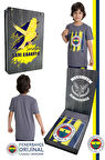Fenerbahçe Orijinal Renkli Logo Sıfır Yaka Çocuk T-Shirt Hediyelik Ahşap Kutulu