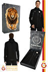 Galatasaray Orijinal Lisanslı Kapüşonlu Siyah Fermuarlı Hoodie Gs Aslan Baskılı Hediyelik Kutulu