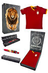 Galatasaray Orijinal Lisanslı 5 Yıldızlı Kırmızı Basic Çocuk T-shirt + Uçlu Kalem Set He