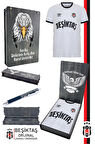 Beşiktaş Orijinal Lisanslı Nostalji Beyaz Forma + Tükenmez Hybrit Kalem Set Hediyelik Ahşap Kutu