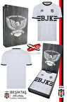 Beşiktaş Orijinal Lisanslı Nostalji Beyaz Bjk Çocuk Forma + Bileklik Set Hediyelik Ahşap Kutu