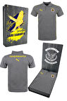 Fenerbahçe Orijinal Lisanslı 2024/25 A Takım Polo Yaka Gri T-Shirt Hediyelik Ahşap Kutulu