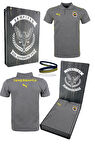 Fenerbahçe Orijinal Lisanslı 2024/25 A Takım Polo Yaka Gri T-Shirt + Bileklik Set Hediyelik Kutu