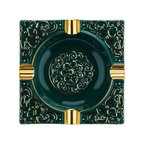 Lubinski Kabartma Motif Porselen Puro Küllüğü Yeşil/Gold 4lü
