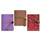 Deffter Krafton Boncuklu El İşçiliği/Deri 12X15 Çizgisiz 192 Not Defteri