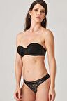 Pierre Cardin Kadın Balenli Destekli Straplez Sütyen Takım 4586 - Siyah 