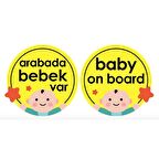 Babyjem Araba Cam Yazısı Dikkat Bebek Var Sarı