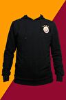 Galatasaray Orijinal Sweat Kapüşonlu Logolu Siyah Sweat