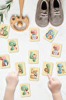 MDF Hayvanlar ve Sayılar Ahşap Eşleştirme Kartları Hafıza Zeka Oyunu Ahşap Eğitici Puzzle Mont