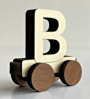 Ahşap, Mıknatıslı ve Döner Tekerli Birbirine Neodyum Mıknatısla Yapışan Özel Üretim İsim Yazılabilir Harf Tren B Harfi
