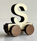 Ahşap, Mıknatıslı ve Döner Tekerli Birbirine Neodyum Mıknatısla Yapışan Özel Üretim İsim Yazılabilir Harf Tren Ş Harfi