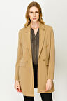 Ekol Düğmeli Camel Kadın Ceket 23204007
