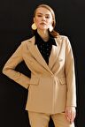 Ekol Düğmeli Camel Kadın Ceket 23204201