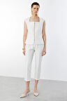 Ekol Kadın Yandan Cepli Duble Paça Pantolon 6524 Ekru