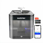 Haustier WF004 Akıllı Kedi Köpek Su Sebili Su Şelalesi Su Pınarı, UV Su Filtrelemeli - Smart Wifi - Tuya App, Ultra Sessiz, Siyah