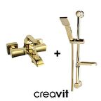 Creavit Avangart AG2500G SH411G Altın Banyo Bataryası Seti