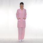 Formteks Temizlik Önlük  Pembe Beyaz Kareli