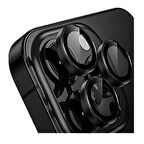 SHAZA Iphone 16 Pro / 16 Pro Max İle Uyumlu Darbeye Dayanıklı Mekanizmalı Safir Kamera Lens Koruyucu Siyah
