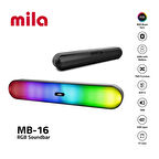Classone Mila Soundbar MB-16 Serisi, RGB Işıklı Bluetooth Hoparlör