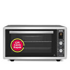 Simfer 4559 İnox Gri 45 LT Turbo Fan Mini/Midi Fırın - 6 Fonksiyon, Dijital Ekran, Pop-Up Düğme,Yoğurt Yapm