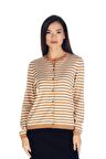 Çizgili Örme Triko Hırka