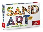 Yetişkin Kum Boyama Seti-Sand Art- Fil, Maymun ve Aslan 3in1 YK-01