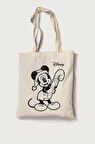 Disney Mickey Çanta Boyama 5 Adet Tek Taraf Baskılı Ham Bez 35x40cm-Red Castle BOYA-03