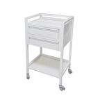 2 Çekmeceli Troyler Araba | Metal Gövde, Antibakteriyel Boyalı, Antistatik Tekerlekli E-232/E