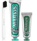 Marvis Classic Strong Mint Nane Aromalı Beyazlatma Doğal Diş Macunu 85 ml & Marvis Diş Macunu 25 ml ve Diş Fırçası 