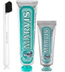 Marvis Anise Mint Anason & Nane Aromalı Beyazlatma Doğal Diş Macunu 85 ml & Diş Macunu 25 ml ve Diş Fırçası 