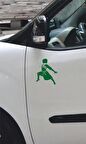 Kafkas Dansçı Araba Sticker Etiket (Yeşil) 15 Cm 2 Adet
