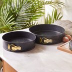 Emsan Circle 2 li Kelepçeli Kek Kalıbı Seti Gold 24-28 cm