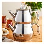 Emsan Lina Midi Çaydanlık Takımı Inox 1 - 1.6 Lt