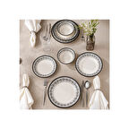 Emsan Arya 24 Parça 6 Kişilik Yemek Takımı Siyah