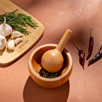 Emsan Rustik Bambu Havan Yuvarlak