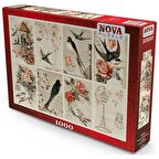Nova Puzzle Kuşlar ve Çiçekler 12+ Yaş Küçük Boy Puzzle 1000 Parça