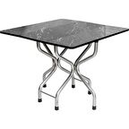 Katlanır Yemek Masası Kırma Masa Siyah Kare 1078