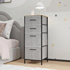 Çocuk 4 Çekmeceli  Komodin Sehpa Gri 1615