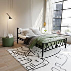 Gardenya Çift Kişilik Metal Karyola A Kalite, Ses Çıkarmaz ,Ölçülü Model Karyola