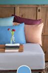 Simply Sky Blue Pamuk Saten Fitted Set 180*200/50*70