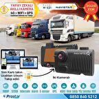 4G Uzaktan izlemeli 2 Kameralı Wifi GPS Yapay Zeka destekli Akıllı Dashcam Kamyon Tır Kamera Sistemi