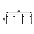 Albatur Alüminyum Üst Ray Profili 2.5Mt Mat Eloksal (7110)