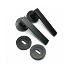 Tiviti Kapı Kolu Mercan Wc Yuvarlak Rozet Siyah