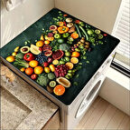 55 CM x 45 CM MEYVELER VE SEBZELER TASARIMI TEZGAH ÜSTÜ BULAŞIK KURUTMA MATI BULAŞIKLIK KURUTMA ÖRTÜSÜ