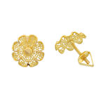 Çiçek Telkari  Çivi Altın Küpe / 22 Ayar